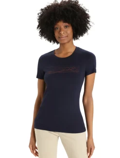 Merino Tech Lite Ii T-Shirt Ski Stripes Damen^Icebreaker Hot