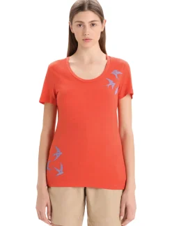 Merino Tech Lite Ii T-Shirt Mit U-Ausschnitt Swarming Shapes Damen^Icebreaker Outlet