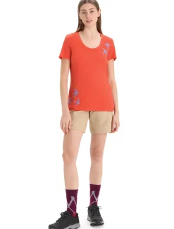 Merino Tech Lite Ii T-Shirt Mit U-Ausschnitt Swarming Shapes Damen^Icebreaker Outlet