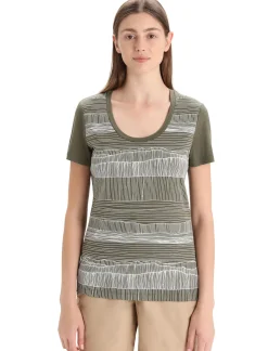 Merino Tech Lite Ii T-Shirt Mit U-Ausschnitt Reflection Lines Damen^Icebreaker Discount