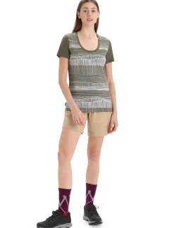 Merino Tech Lite Ii T-Shirt Mit U-Ausschnitt Reflection Lines Damen^Icebreaker Discount