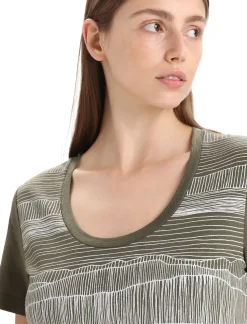 Merino Tech Lite Ii T-Shirt Mit U-Ausschnitt Reflection Lines Damen^Icebreaker Discount