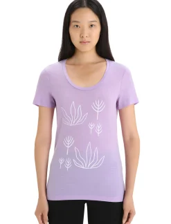 Merino Tech Lite Ii T-Shirt Mit U-Ausschnitt Fresh Growth Damen^Icebreaker Online