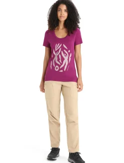 Merino Tech Lite Ii T-Shirt Mit U-Ausschnitt Nature Celebration Damen^Icebreaker Sale