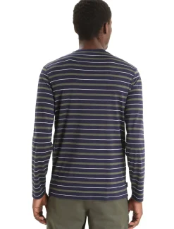 Merino Wave Langarmshirt Stripe Herren^Icebreaker Hot
